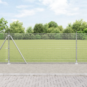 vidaXL Svetsat Trådstängsel med 13 Flänsade Stolpar 0.8x25 m Galvanise...