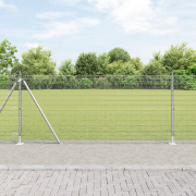 vidaXL Stängselpostset Set om 2 Galvaniserat stål 25 x 1 m Hållbart