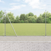 vidaXL Svetsat Trådstängsel med 13 Flänsade Stolpar 1.4x25 m Galvanise...