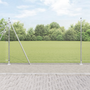 vidaXL Svettsad stängsel med 13 flänsade stolpar 1.6x50 m galvaniserad...