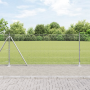 vidaXL svetsat trådstängsel med 13 flänsade stänger 0.8x100 m galvanis...