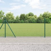 vidaXL Stålstolpset Set med 2 Grön Stål med polyetenskydd 10 x 1 m