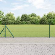 vidaXL Stängselset Set om 2 Skoggrön Pulverlackerad stål 25 x 0,5 m