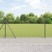 vidaXL Hexagonstängsel Grå 0,8x10 m Stål