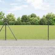 vidaXL Sexkantigt Stängsel Grå 0.8x50 m Stål