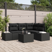 vidaXL 5 Delar Trädgårdssoffa med Kuddar Beige Poly Rattan