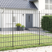 vidaXL Trädgårdsstaket med Bågtopp Grå 10,2x2 m Stål