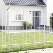 vidaXL Trädgårdsgaller med Bågtopp Vit 3,4x1,25 m Stål