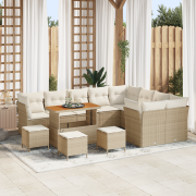vidaXL 13 delat Trädgårdsoffaset med Kuddar Beige Poly Rotting Akacia