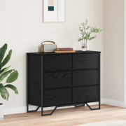 vidaXL Byrå Svart Ek 91x35,5x74,5 cm Konstruerat Trä