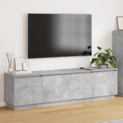 vidaXL TV-bänk med LED Betonggrå 180x38x49 cm Konstruerat trä