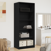 vidaXL Garderob Svart Ek Set med 2 Svart ek Spånskiva 80 x 50 x 200 cm