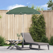 vidaXL Strandparaply med Metallstolpe Grön 161x193 cm Polyester