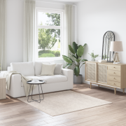 vidaXL Luggmatta Hög Pile Grädde 160x160 cm PP