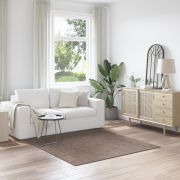 vidaXL Shaggy Mat Hög Lugg Brun 160x160 cm PP