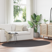 vidaXL Matta "HUARTE" Antracit 160x230 cm Oval