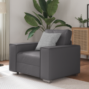 vidaXL Sittpuff Grå 59 cm Konstläder