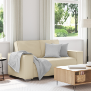 vidaXL Bäddsoffa i Grädde 120 cm i konstläder
