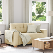 vidaXL Soffa för två Gräddvit 120 cm Tyg