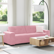 vidaXL 3-sitssoffa Rosa 180 cm i Sammet