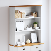 vidaXL Hutch "ASKIM" Vit 91x30x104 cm Solid Trä Furu