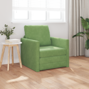 vidaXL Golvsängsoffa 2-i-1 Ljusgrön 74x77x81 cm Sammet