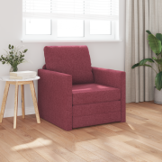 vidaXL Golvssoffa Bädd 2-i-1 Vinröd 74x77x81 cm Tyg