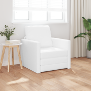vidaXL Soffa säng 2-i-1 Vit 74x77x81 cm Konstläder