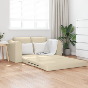 vidaXL Golvssoffa Säng 2-i-1 Grädde 148x71x83 cm Tyg