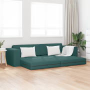 vidaXL Golvsoffa 2-i-1 Mörkgrön 245x150x60.5 cm Klädsel