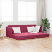 vidaXL Golvsängsoffa 2-i-1 Vinkaröd 213x144x60 cm Sammet