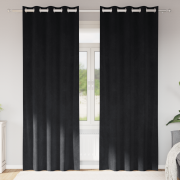 vidaXL Gardiner med öljett 2 stycken Svart Sammet