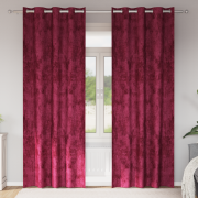 vidaXL Sammet Gardiner 2 st med Ögla Vinröd 225x140 cm