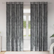 vidaXL Sammet Gardiner 2 st med Öljett Grå 225x140 cm