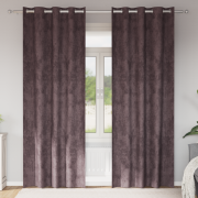 vidaXL Sammetsgardiner 2 st med ögonringar Brun 225x140 cm