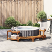 vidaXL Bubbelbad Område Halvrund 252x111.5x55.5 cm Massivt Akaciaträ