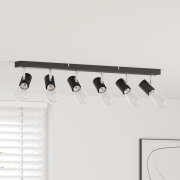 vidaXL Takspotlight 6 vägar justerbar svart E27