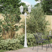 vidaXL Trädgårdslampa med 2 lampor E27 Vit 235 cm Aluminium