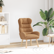 vidaXL Avkopplande Stol Beige Lockigt Ulliknande Tyg