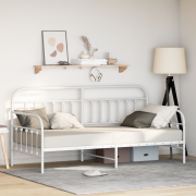 vidaXL Sängram Vit 90x190 cm i Stål