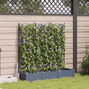 vidaXL Trädgårdsplanterare med spaljé 3 stycken Ljusgrå 120x40x125.5 c...
