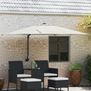 vidaXL Uteplatsparaply Sand Polyester, Aluminium Stor Fällbar