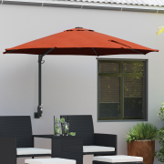vidaXL Väggmonterad Trädgårdsparasol med LEDs Terrakotta 248 cm