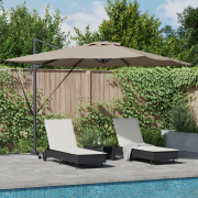 vidaXL Cantilever Roma Solparasol med LED-lampor - Taupe (286 x 285 x ...