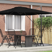 vidaXL Cantilever Roma Parasol Svart 286x285x265 cm Aluminium