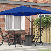 vidaXL Azurblå Cantilever Paraply Azurblå Polyester, Pulverlackerat St...