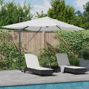 vidaXL Cantilever Parasoll Sand Polyester, Aluminium Stor Justerbar