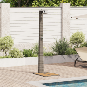 vidaXL Trädgårdsdusch Grå 60x80x214 cm Poly Rattan