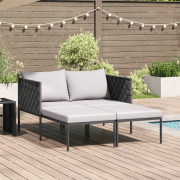 vidaXL Solbädd med Kuddar 2-Person Anthracite 115x153x69,5 cm Stål