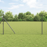 vidaXL Staketstolpar 7 st Grå Ø32 mm 150 cm Galvaniserad Stål